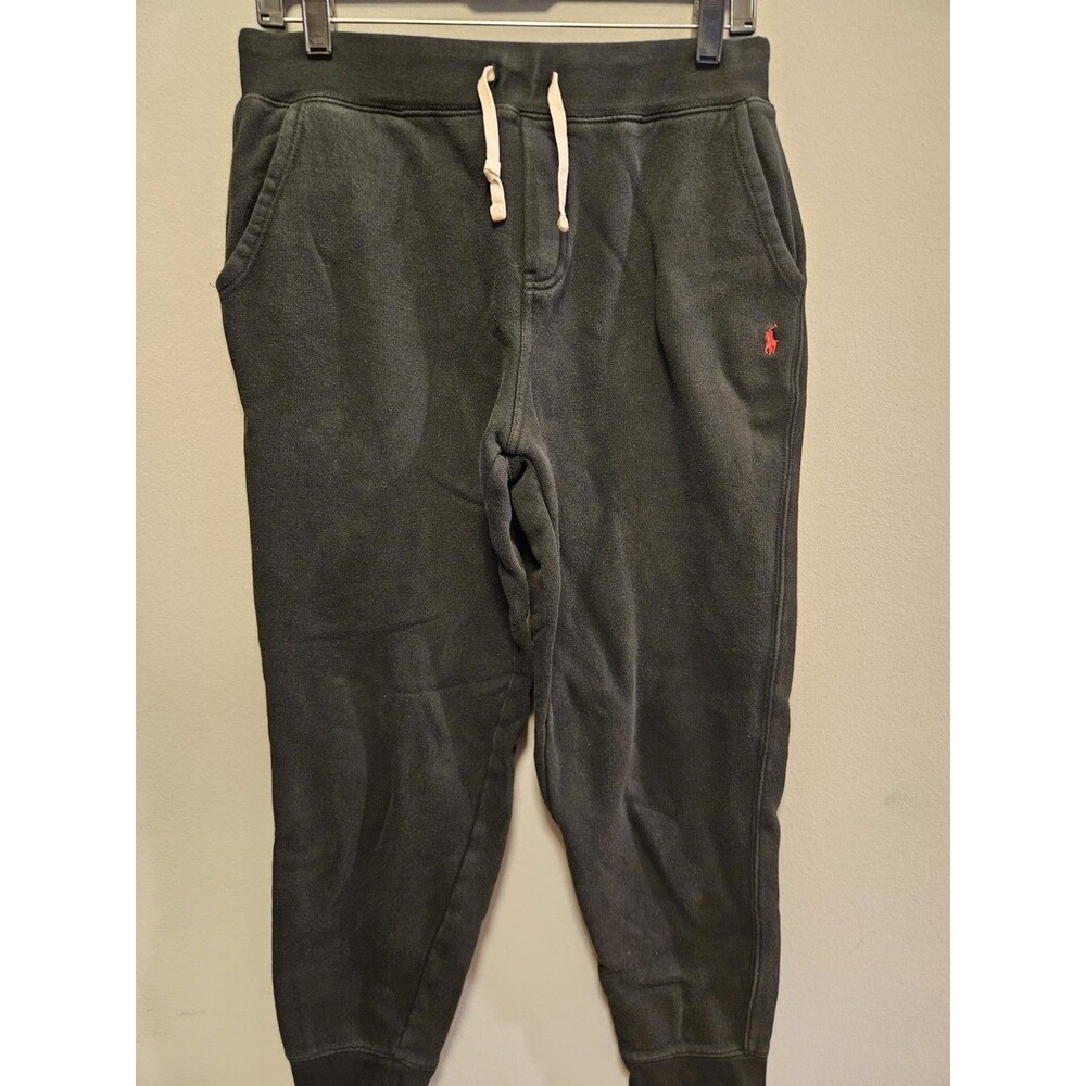 Polo Ralph Lauren Boys XL 18-20 Sweatpants Joggers Black Red Pony Fleece